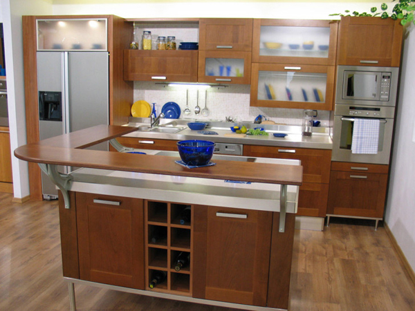 cozinha integrada com balcão moderno