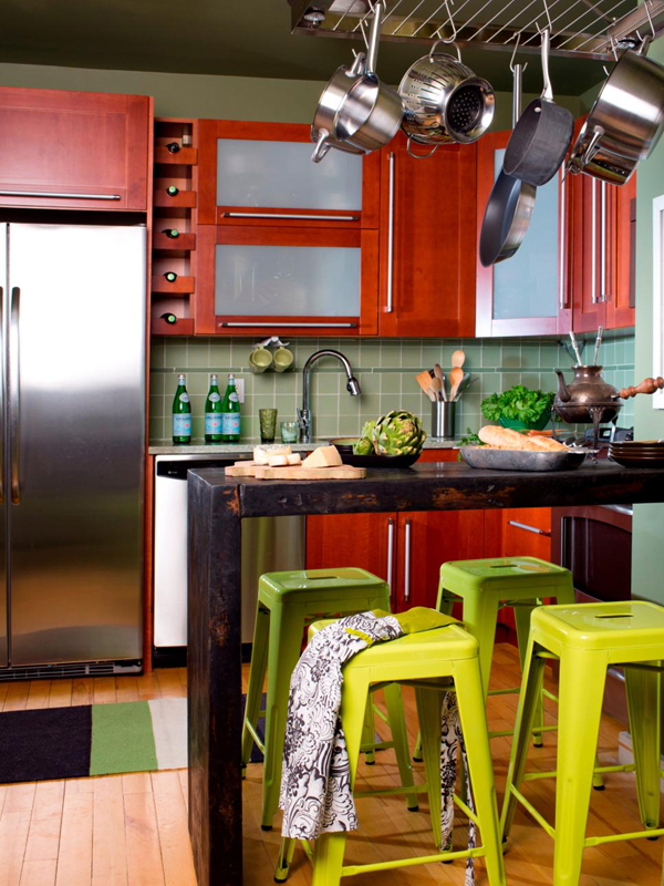 cozinha integrada colorida
