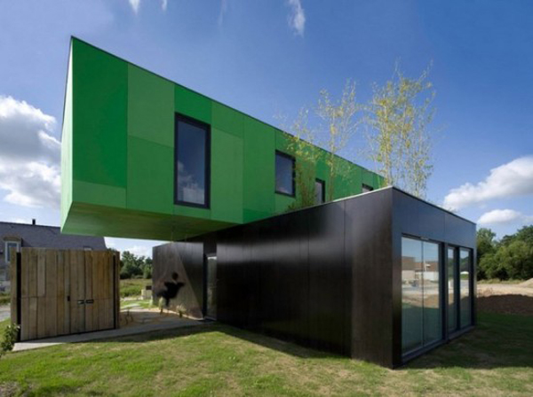 casa futurista verde