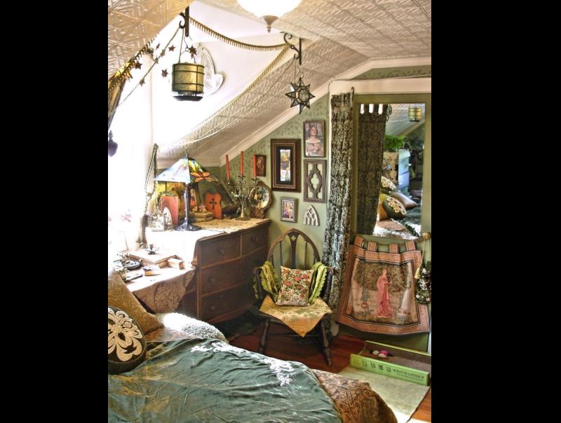 quarto com estilo hippie vintage