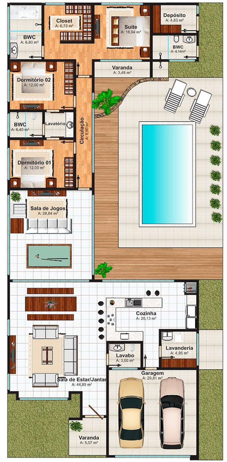 piscina projeto de casa