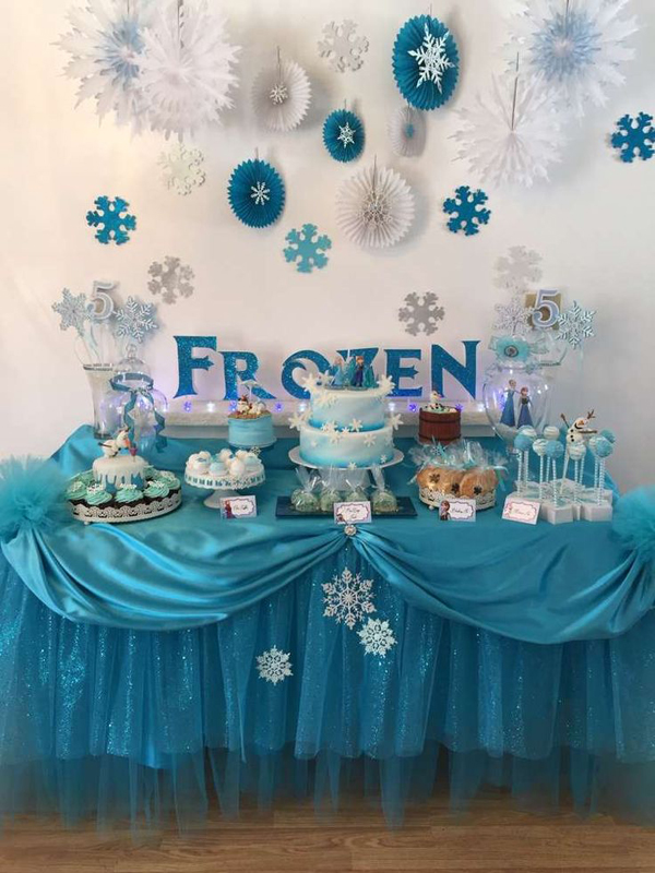 festa Frozen flocos de papel