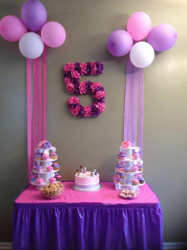 festa menina rosa com lilas