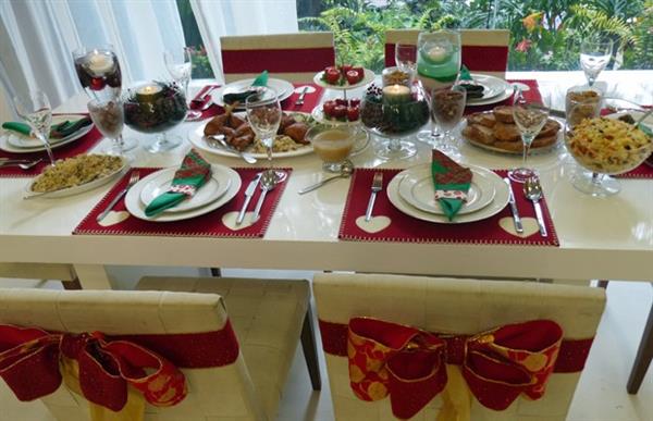 decoração de natal para mesa de jantar