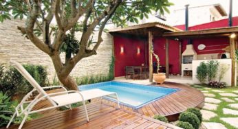 Decoração de Área Externa com Churrasqueira e Piscina: Fotos
