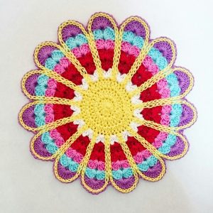 sousplat em croche flor grande