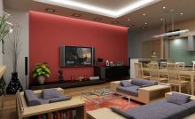 sala de tv vermelha