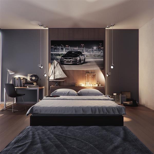 quarto masculino decorado