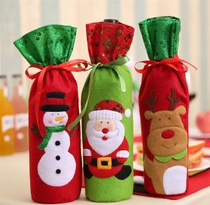 porta vinho de feltro natal