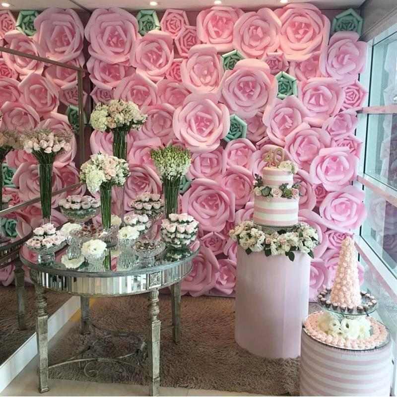 painel de flores gigantes para aniversário