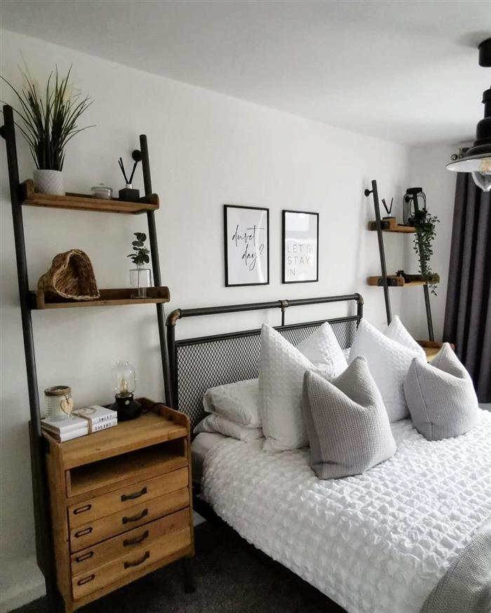 decoração industrial para quarto