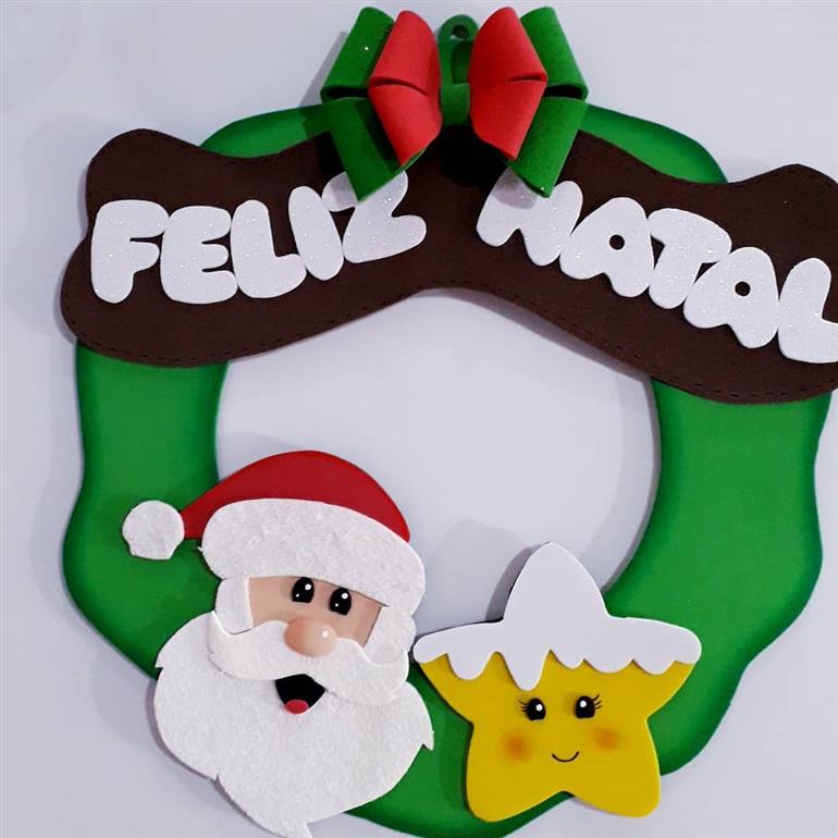 guirlanda de natal em eva facil de fazer