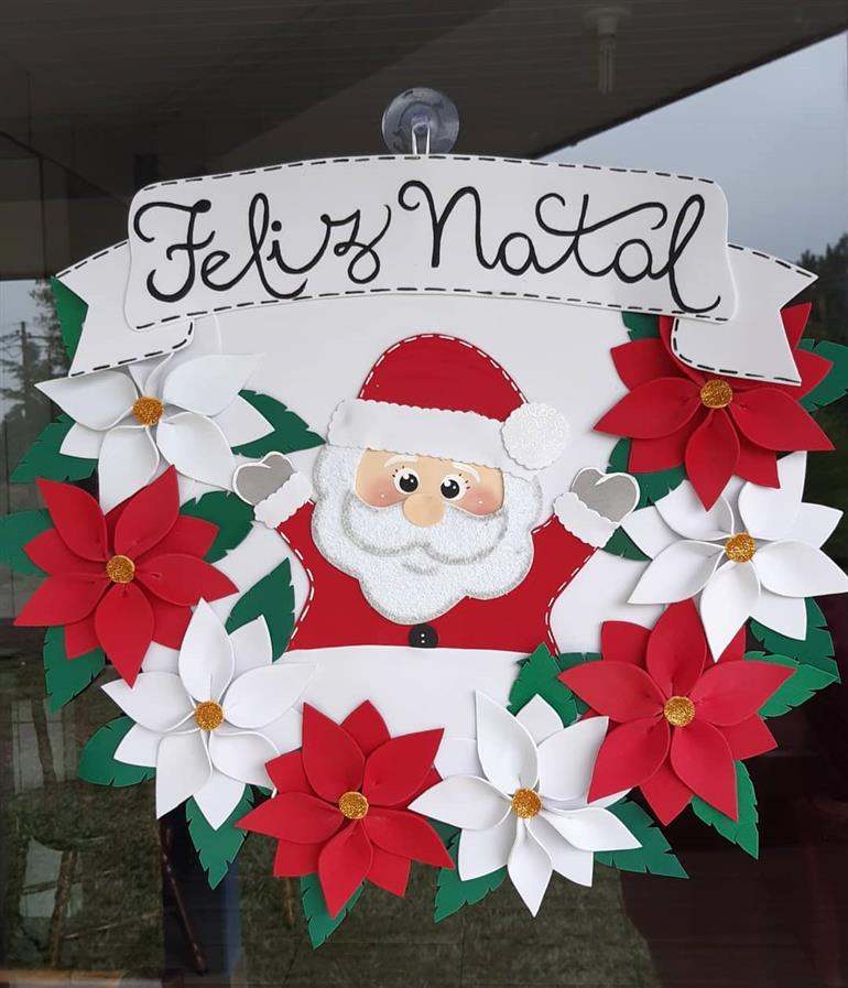 guirlanda feliz natal com flores